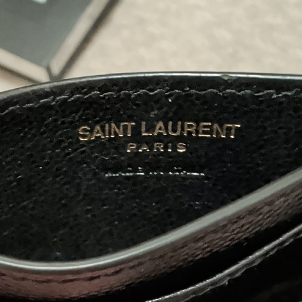 YSL Black Grainy Leather Card Holder - Picture 7 of 9